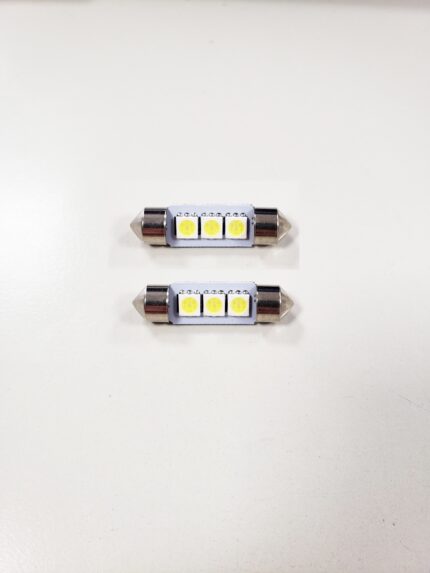 LAMPARAS TUBULAR 3 LED 5050 SMD 36MM - BLANCO 12V PAR