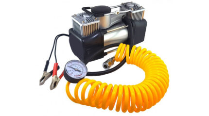 ACCESORIOS VARIOS COMPRESOR PROFESIONAL C/BOLSO DOBLE PISTON 12V 150 PSI METALICO